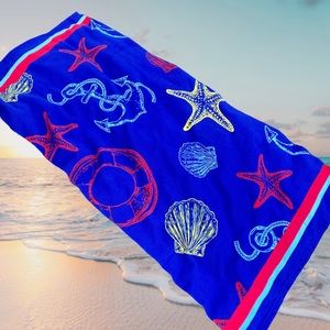 Silver One Nautical Blue Beach Soft Towel